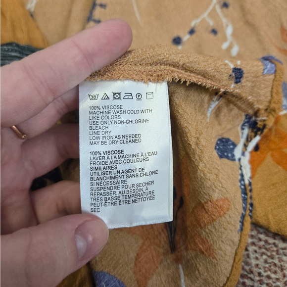 Urban Outfitters 'Audrey' orange floral tie waist midi wrap dress size xs p - Picture 9 of 10